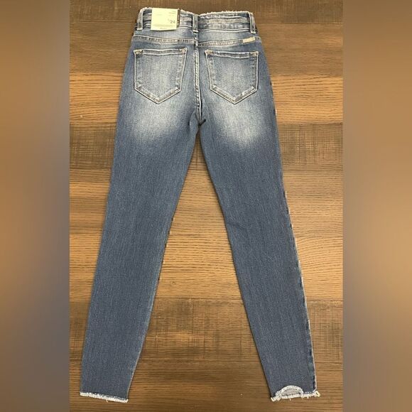 Kancan High Rise Ankle Skinny Denim Jeans with double button - Picture 2 of 6